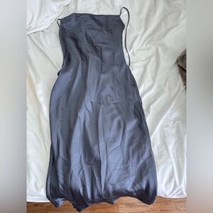 Abercrombie & Fitch Blue Satin Satin Maxi Dress XXSP